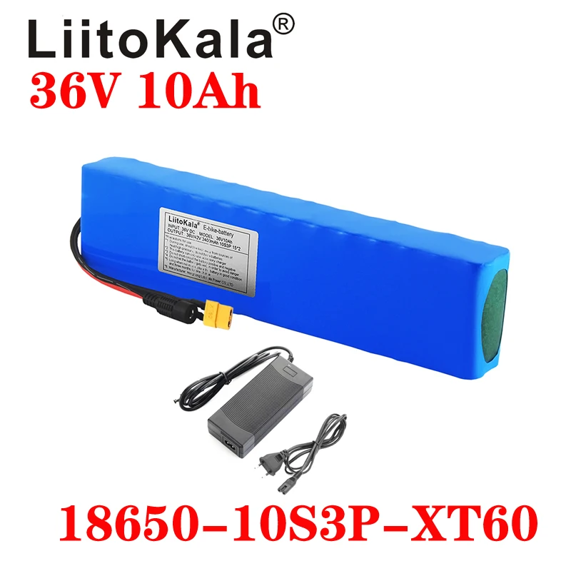 LiitoKala 36V 10Ah 600watt 10S3P литий-ионный аккумулятор 15A BMS Для xiaomi mijia m365 pro ebike bicycle scoot XT60 T Plug 0