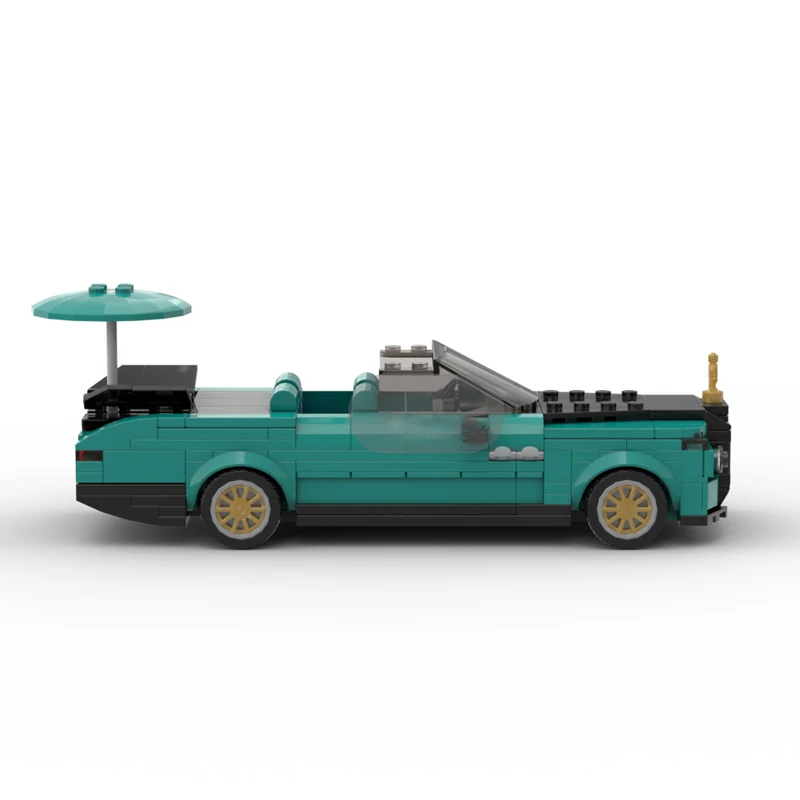 MOC Boat Tail, спортивный автомобиль с откидным верхом, строительные блоки, Скоростной гоночный автомобиль, Сборка Кирпичей, Пазлы, игрушки, подарки для детей и мальчиков 3