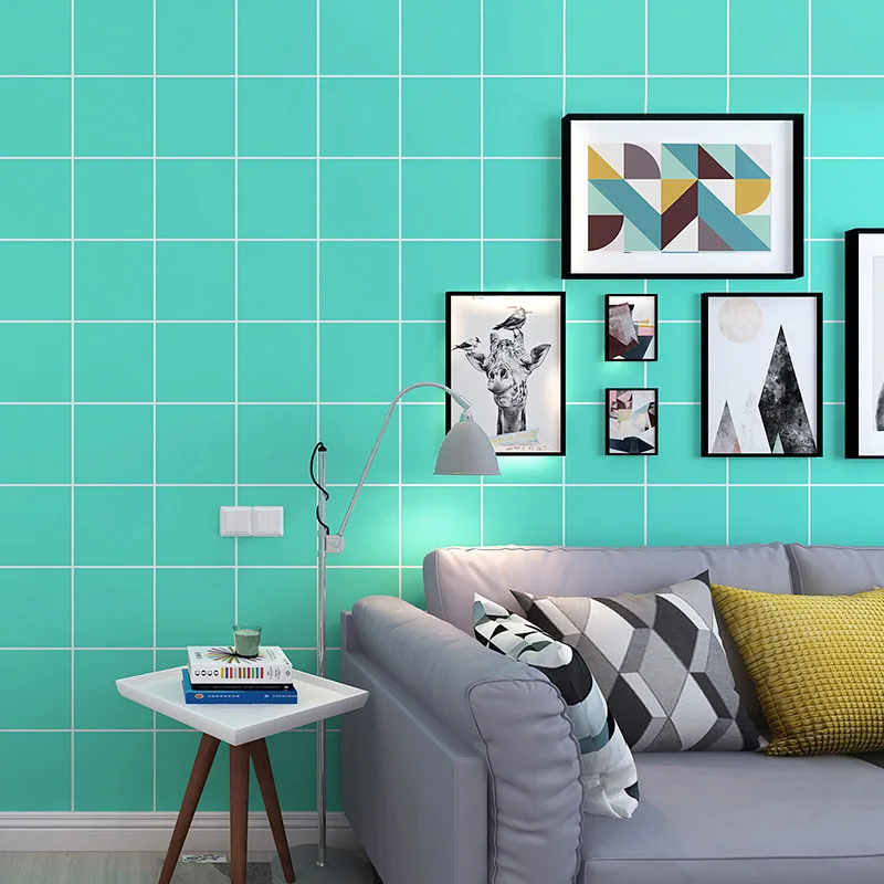Papel De Parede 3D Современный Кубический геометрический рулон обоев для детской комнаты, настенное покрытие, Голубые мозаичные обои для стен, гостиная 1
