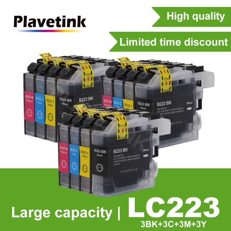Plavetink Совместимый для Brother LC223 чернильный картридж для Brtoher DCP-J562DW/J4120DW/MFC-J480DW/J680DW/J880DW/J4620DW/J5720DW 0