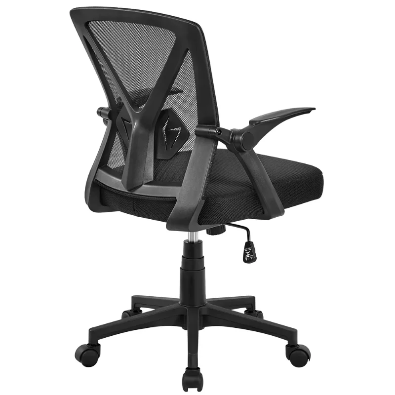 SMILE MART Регулируемое Эргономичное сетчатое офисное кресло с откидывающимися подлокотниками на 90 ° для домашнего офиса, черное рабочее кресло, игровое кресло 3