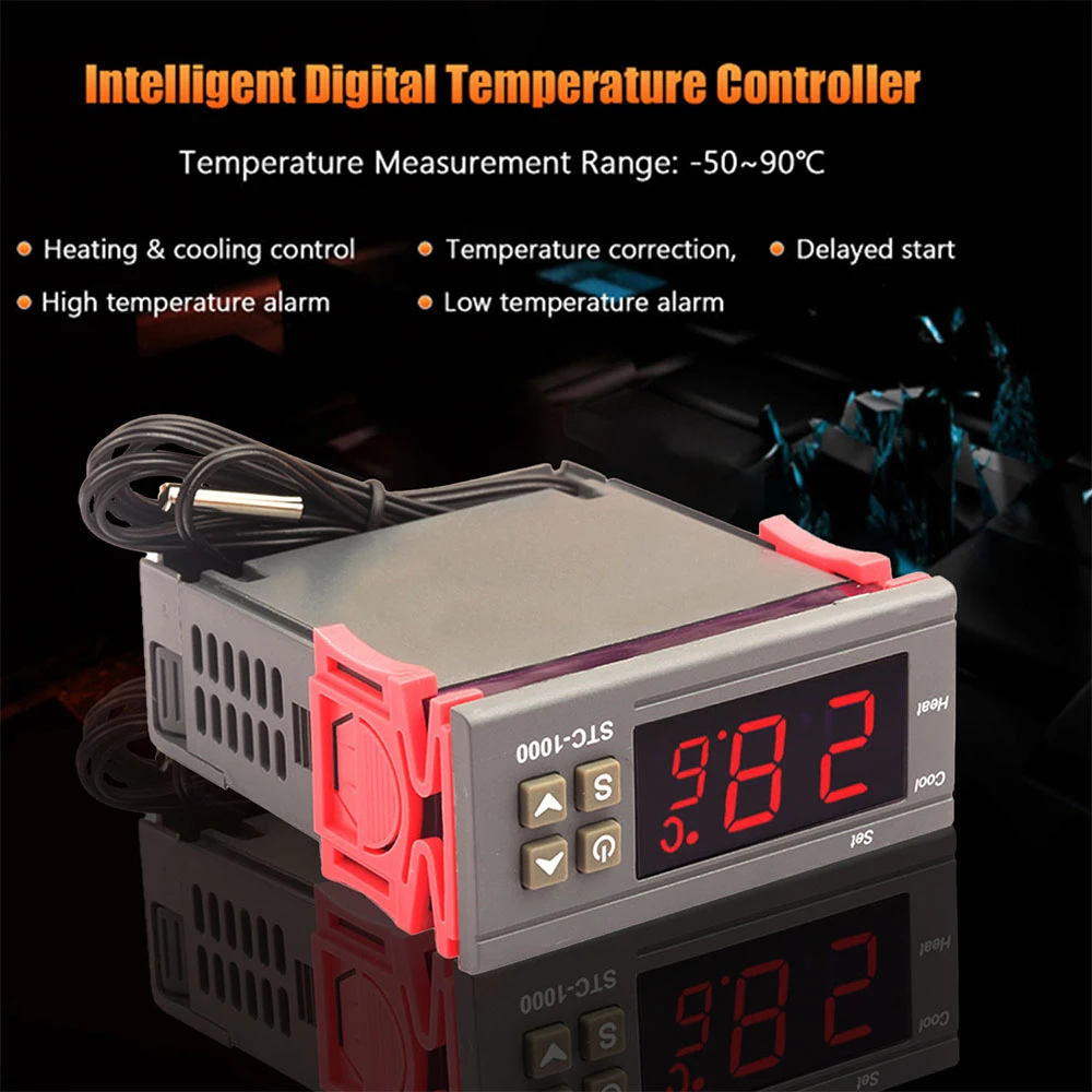 STC-1000 STC 1000 12 В 24 В 220 В СВЕТОДИОДНЫЙ Цифровой Термостат для Инкубатора Регулятор Температуры Терморегулятор Реле Нагрева Охлаждения 3
