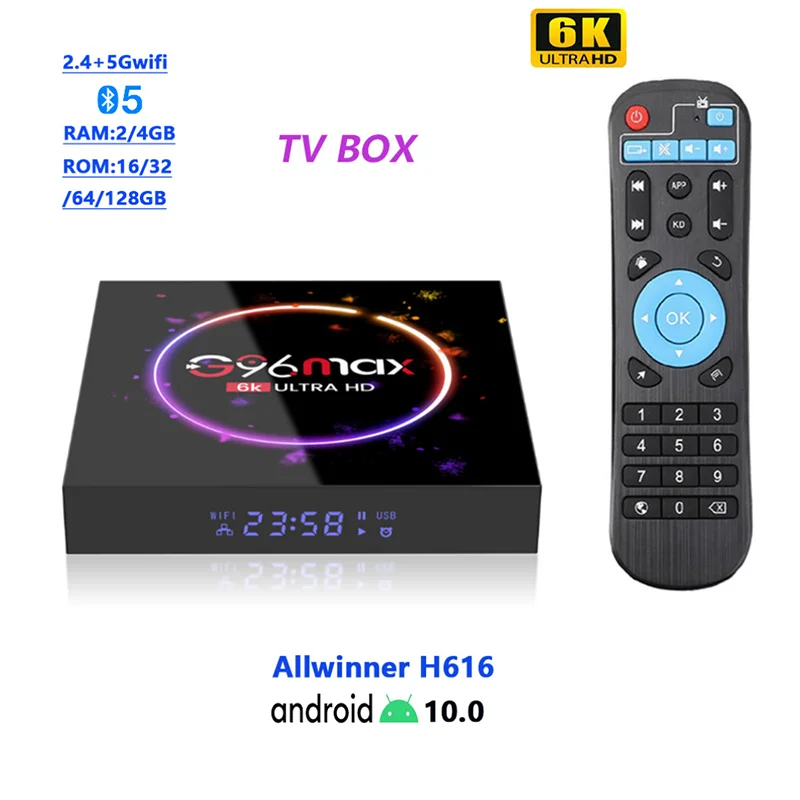Smart Android TV Box Android 12 32 ГБ 64 ГБ 2,4 Г/5 ГГц Wifi Bluetooth Android TV Box 6K HDR Медиаплеер 3D Видео телеприставка Iptv Box 0