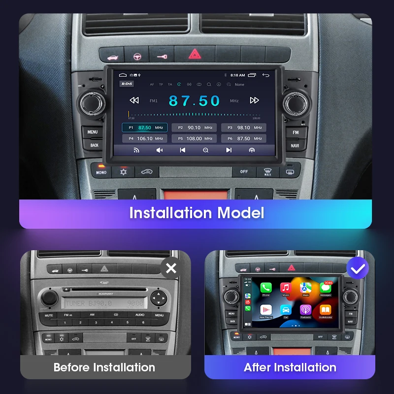 Srnubi 2 Din Android 11 Автомобильный Радиоприемник для Fiat Linea Grande Punto 2007-2012 Авто Carplay WIFI GPS 7 