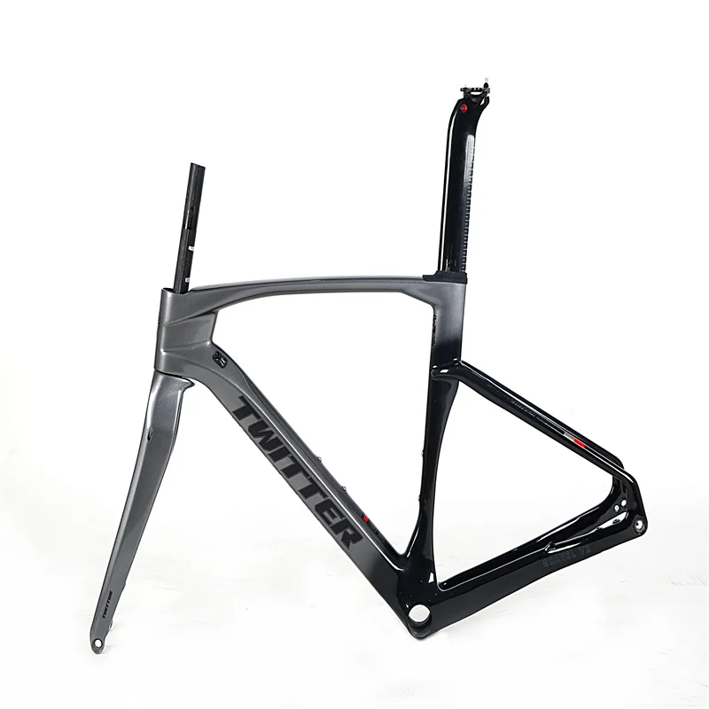 TWITTER700 * 40C рама дорожного велосипеда из углеродного волокна, внедорожный гравийный дорожный велосипед, матовая карбоновая дорожная рама, велосипедная рама, карбоновая гравийная рама 2