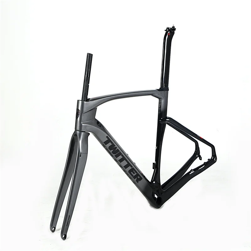 TWITTER700 * 40C рама дорожного велосипеда из углеродного волокна, внедорожный гравийный дорожный велосипед, матовая карбоновая дорожная рама, велосипедная рама, карбоновая гравийная рама 3