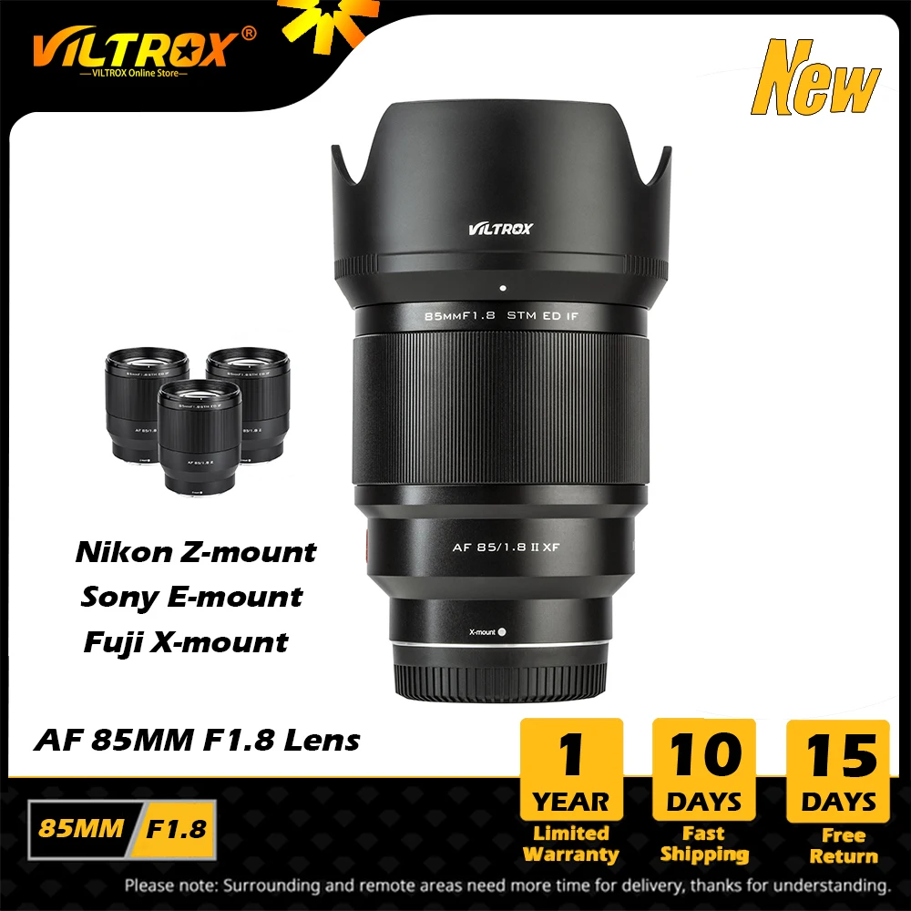 VILTROX 85mm f1.8 X Mark II Объектив Автообъектив Портретный Объектив с фиксированным фокусом для Fujifilm Fuji X Mount Sony E Mount Nikon Объектив Z mount 0