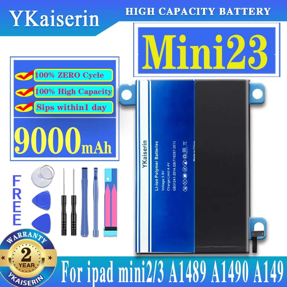 YKaiserin Аккумулятор для планшета 9000 мАч, Литий-полимерный Сменный Аккумулятор для iPad Mini 2/3 Mini2 Mini3 A1512 A1489 A1490 A1491 A1599 0