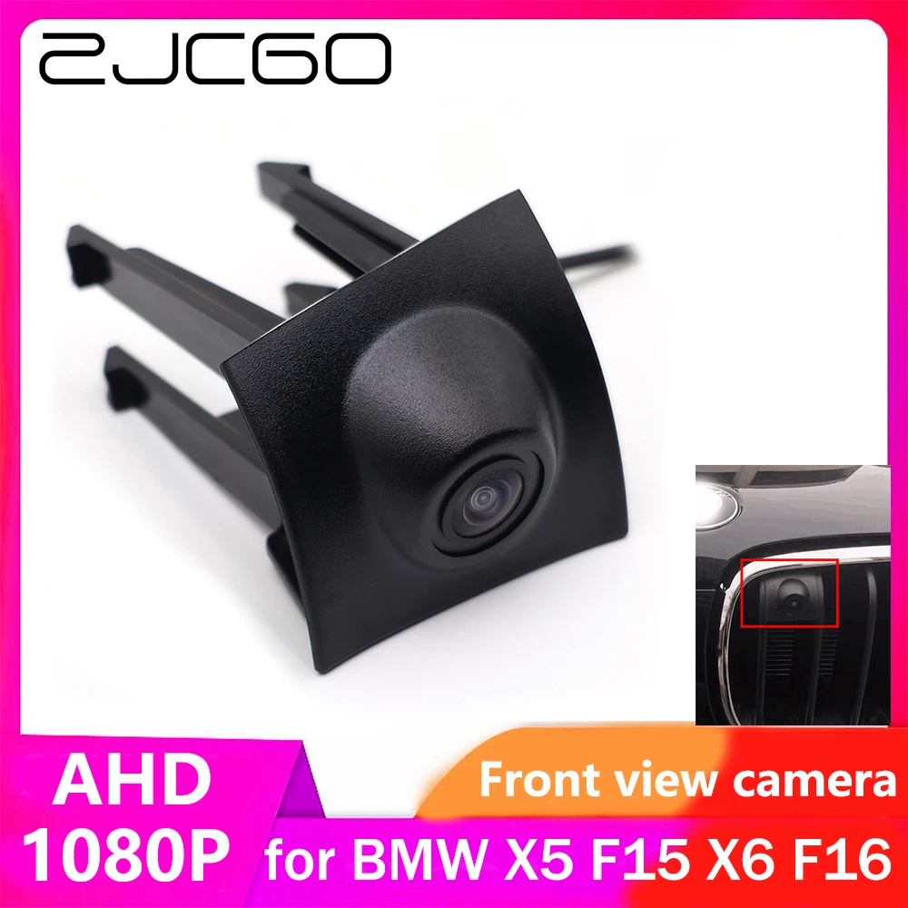 ZJCGO AHD CVBS 1080P 170 ° Автомобильная парковочная камера с ЛОГОТИПОМ спереди для BMW X5 F15 X6 F16 0