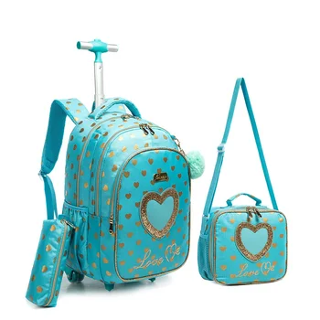 Детский школьный рюкзак на колесиках, сумка, школьный рюкзак на колесиках для девочек, сумка на колесиках, Детские дорожные сумки для багажа, тележки