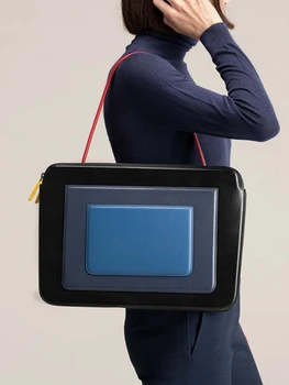 Дизайнерский Брендовый портфель-сэндвич с двойным карманом 2023, Новая сумка для подмышек, модные сумки на плечо для женщин, бесплатная доставка