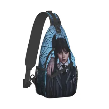 Повседневная сумка-слинг Wednesday Addams для путешествий, мужской рюкзак через плечо в готическом стиле для девочек, рюкзак на плечо