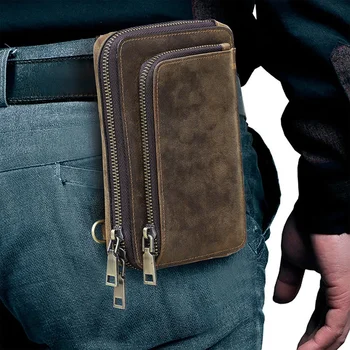 Мужская Повседневная маленькая поясная сумка из натуральной кожи, дизайнерский пояс-мессенджер для путешествий, поясной ремень для 6,7-дюймового чехла для телефона