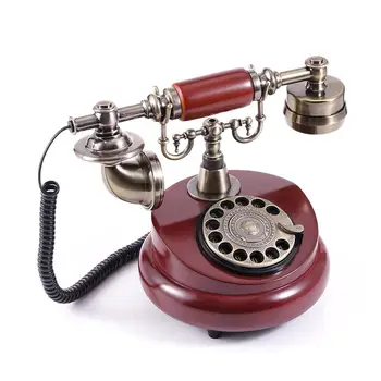 Антикварный Проводной телефон Из смолы с фиксированным Цифровым Циферблатом в стиле Ретро, Старинные Декоративные телефоны с поворотным набором номера, Стационарный телефон для дома