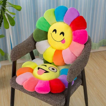 Tiktok, разноцветная плюшевая подушка в виде лепестков подсолнуха, кукла-стойло, QQ expression, подушка для талии