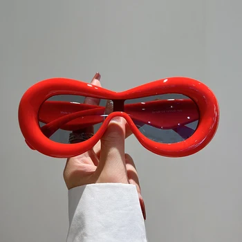 KAMMPT Новые Овальные Солнцезащитные очки для Мужчин и Женщин 2022, Модные ретро Брендовые Дизайнерские Очки с Оттенками, Женские Солнцезащитные Очки Ярких Цветов