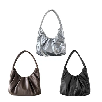X4FF 2023 НОВАЯ модная сумка через плечо для девочек, женская искусственная плиссированная сумка для подмышек, дорожная сумка