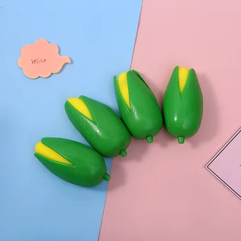 4 шт., игрушка для снятия стресса, Милая кукуруза, медленный отскок, креативная деформационная вентиляционная игрушка, Зелено-Желтая Кукурузная пластиковая эластичная игрушка