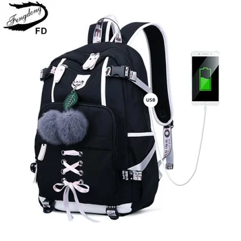 школьный рюкзак в корейском стиле для девочек-подростков, модный черно-белый рюкзак для студенток, школьный рюкзак, милая сумка для книг