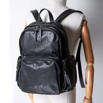 AETOO, рюкзак из натуральной кожи, мужская дорожная сумка большой емкости, сумка для компьютера из кожи растительного дубления, первый слой, повседневная воловья кожа