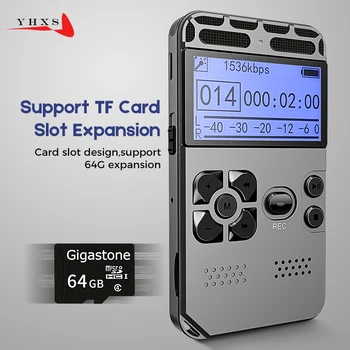 Портативный HD Студийный цифровой аудио-Диктофон Диктофон WAV MP3-плеер Ручка для записи 50 м Поддержка шумоподавления 64 г