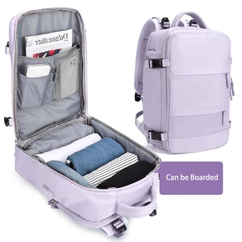Рюкзак для ноутбука с USB-зарядкой для девочек-подростков, Женский рюкзак большой емкости, Независимая сумка для обуви, Дорожный деловой рюкзак на открытом воздухе