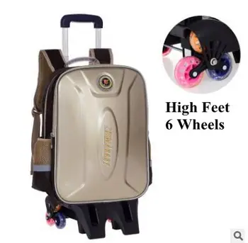 3D Рюкзак для детей, школьный рюкзак-тележка для мальчиков, Дорожная сумка, школьный рюкзак на колесиках, Сумки, Детский рюкзак для школьной сумки