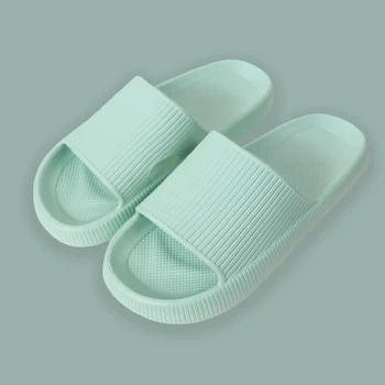 Женские тапочки на платформе, летние пляжные сандалии из Эва с мягкой подошвой, для отдыха, для ванной комнаты, противоскользящие