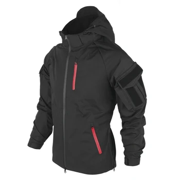 [TRN] Уличное тактическое пальто BAC, весенне-осенняя толстовка с капюшоном, боевая одежда без подкладки - (черный) XXL