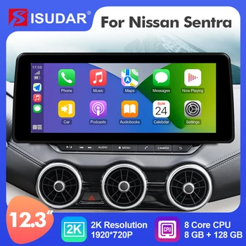 ISUDAR 12,3 Дюймов Android 12 Автомобильный Радиоприемник Для Nissan Sylphy Sentra 2020-2022 GPS Автоматический Мультимедийный Стереоплеер Carplay 4G Net 2 Din