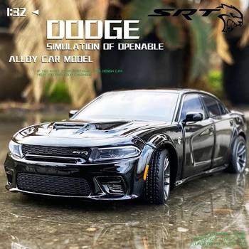 Модель автомобиля из сплава 1:32 Dodge Charge SRT Hellcat, Литые под давлением металлические игрушечные транспортные средства, Имитация звука и света, детская игрушка в подарок