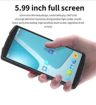 Android 10 4G 64G Сканер штрих-кода Разблокировка отпечатков пальцев 5G GPS NFC Wifi Bluetooth Мобильное устройство NFC Ручной Терминал КПК