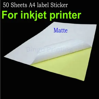 50 Листов самоклеящейся этикетки формата А4, наклейка с матовой поверхностью, бумага для струйного принтера формата А4, принимаем индивидуальный заказ