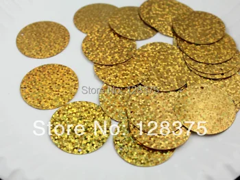 500 г ПВХ блестки для одежды диаметром 30 мм частичные лазерные блестки золотой блеск