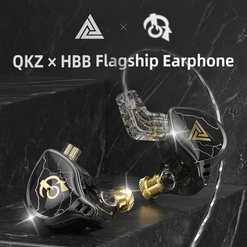 QKZ X HBB In Ear Проводные Наушники IEM HIFI Монитор для наушников с Диафрагмой с титановым покрытием Динамический драйвер Hi-Res с Микрофоном Съемный аудиокабель