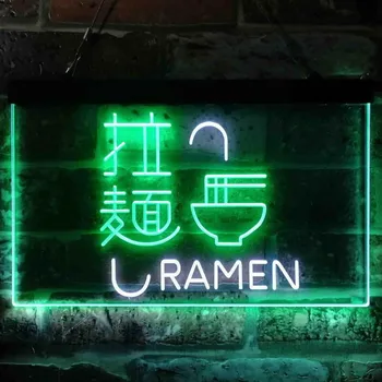 Китайский ресторан Ramen, Изготовленная на заказ Двухцветная неоновая вывеска, светодиод для персонализированной вечеринки, логотип магазина, Световодная пластина, Декор стен