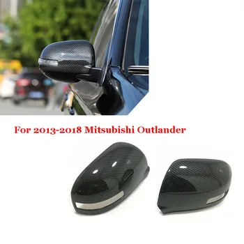 Отделка зеркала заднего вида из АБС-хромоуглерода/Украшение зеркала заднего вида Для стайлинга автомобилей Mitsubishi Outlander Samurai 2013-2018
