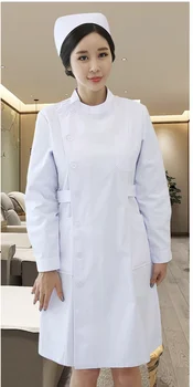 Униформа медсестры женская тонкая лабораторная рабочая одежда с длинными рукавами