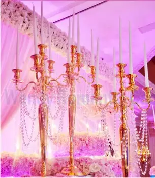 Лидер продаж, центральное украшение стола высотой 98 см, Золотой канделябр, подсвечник, подсвечник для свадебного мероприятия, украшение домашнего стола