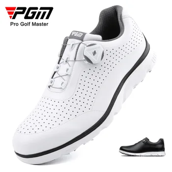 Новая обувь для гольфа PGM, мужская обувь с вращающимися шнурками, легкая спортивная супер дышащая обувь для гольфа.