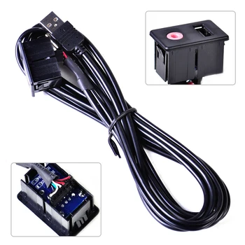 Автомобильный USB AUX Разъем для скрытого монтажа на приборной панели, удлинитель, панельный кабель, 6 Футов, Автомобильная розетка, универсальный USB-порт, Автомобильная электроника