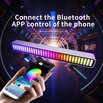 Приложение DJ Disco Bluetooth RGB Управление музыкальным звуком Светодиодная подсветка уровня, Новинка, Ритмическая лампа, Подсветка автомобиля, освещение атмосферы автомобиля