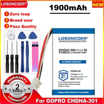 LOSONCOER 1900 мАч для GOPRO CHDHA-301 Hero + Аккумулятор HWBL1 Plus PR-062334