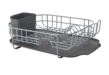 Низкопрофильная стойка для сушки посуды с порошковым покрытием угольно-серого цвета