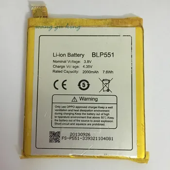 100% Оригинальная резервная батарея 3,8 В 2000 мАч BLP551, используемая для OPPO R809T R819T