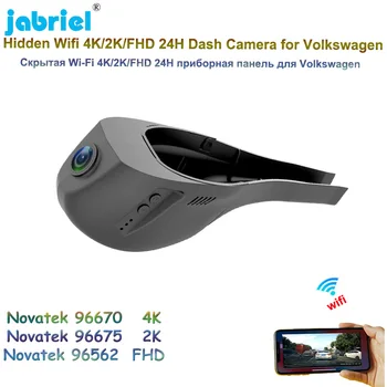 Jabriel 2160P 4K Автомобильный видеорегистратор Dash Cam Камера Для Volkswagen VW Golf 7 2015 2016 2017 2K WIFI Видеомагнитофон 24-часовой Мониторинг парковки