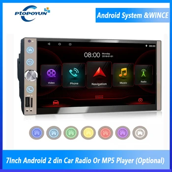 Автомагнитола Ptopoyun 2 Din Android, автомобильный мультимедийный MP5-плеер, аудиосистема Bluetooth, стереоприемник для VW Kia Ford Toyota Honda