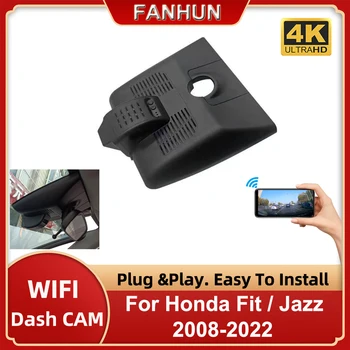 4K WIFI Автомобильный видеорегистратор Dash Cam Скрытая камера приборной панели, Видеорегистратор для вождения Honda Fit Jazz 2008 2009-2021 2022