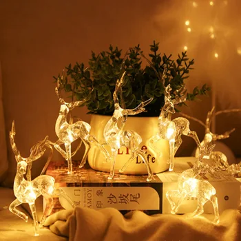 1,5 м 10LED Гирлянда с пятнистым оленем, Рождественские украшения в форме лося, Рождественская елка, Рождественское украшение Для дома 2021, Счастливый Новый год
