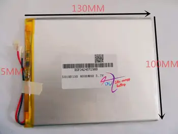 аккумулятор для планшета 7-дюймовый аккумулятор для планшетного ПК 50100130 3,7 В 8000 мАч аккумулятор большой емкости разряжен